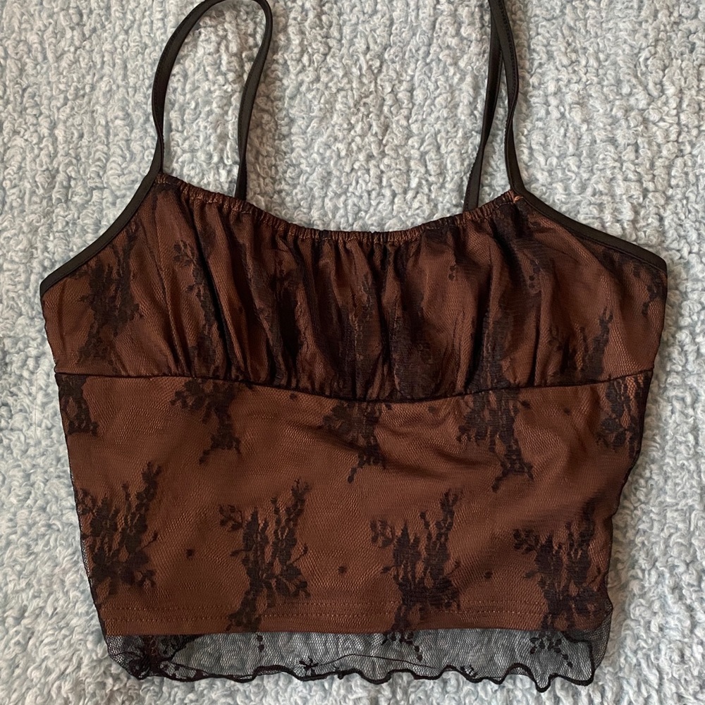 Lace Ruched Bust Cami - Picture 3 of 5